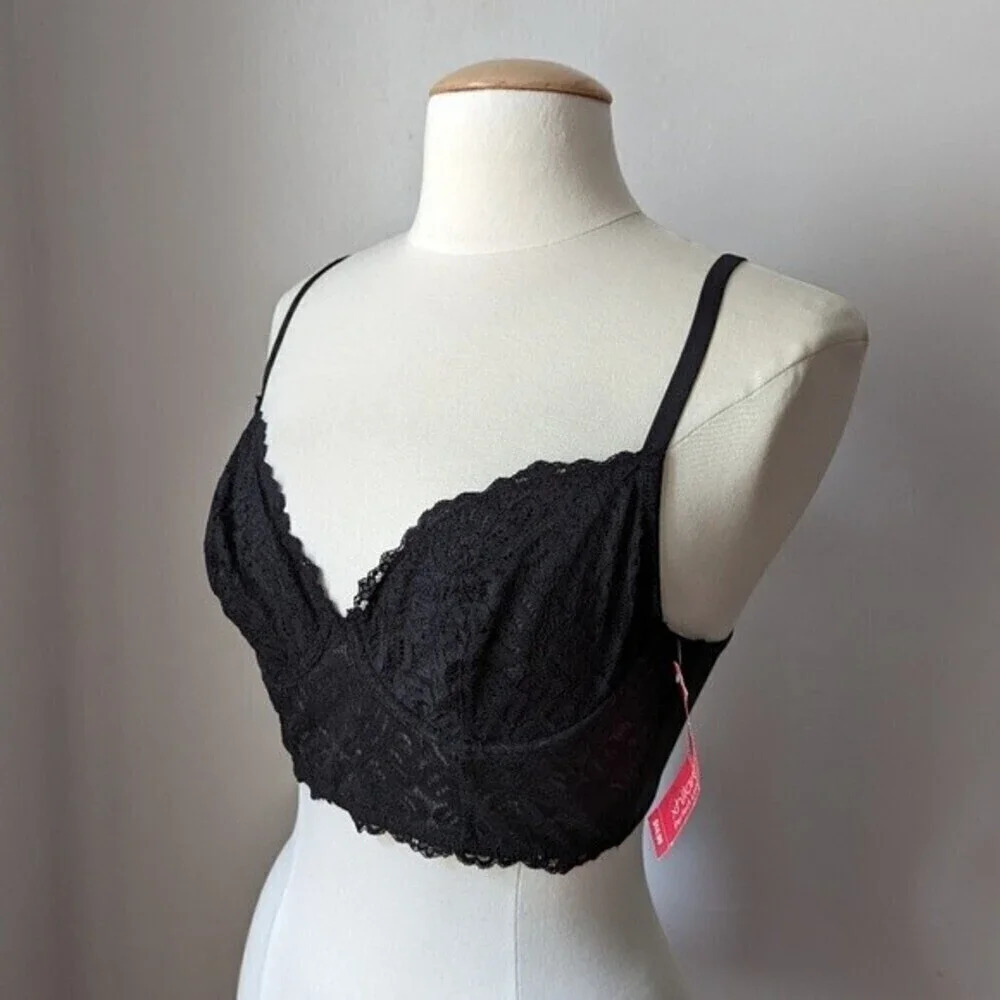 Perfect Long Line Bralette in Ebony (black) 36B Xhilaration. New with tags.